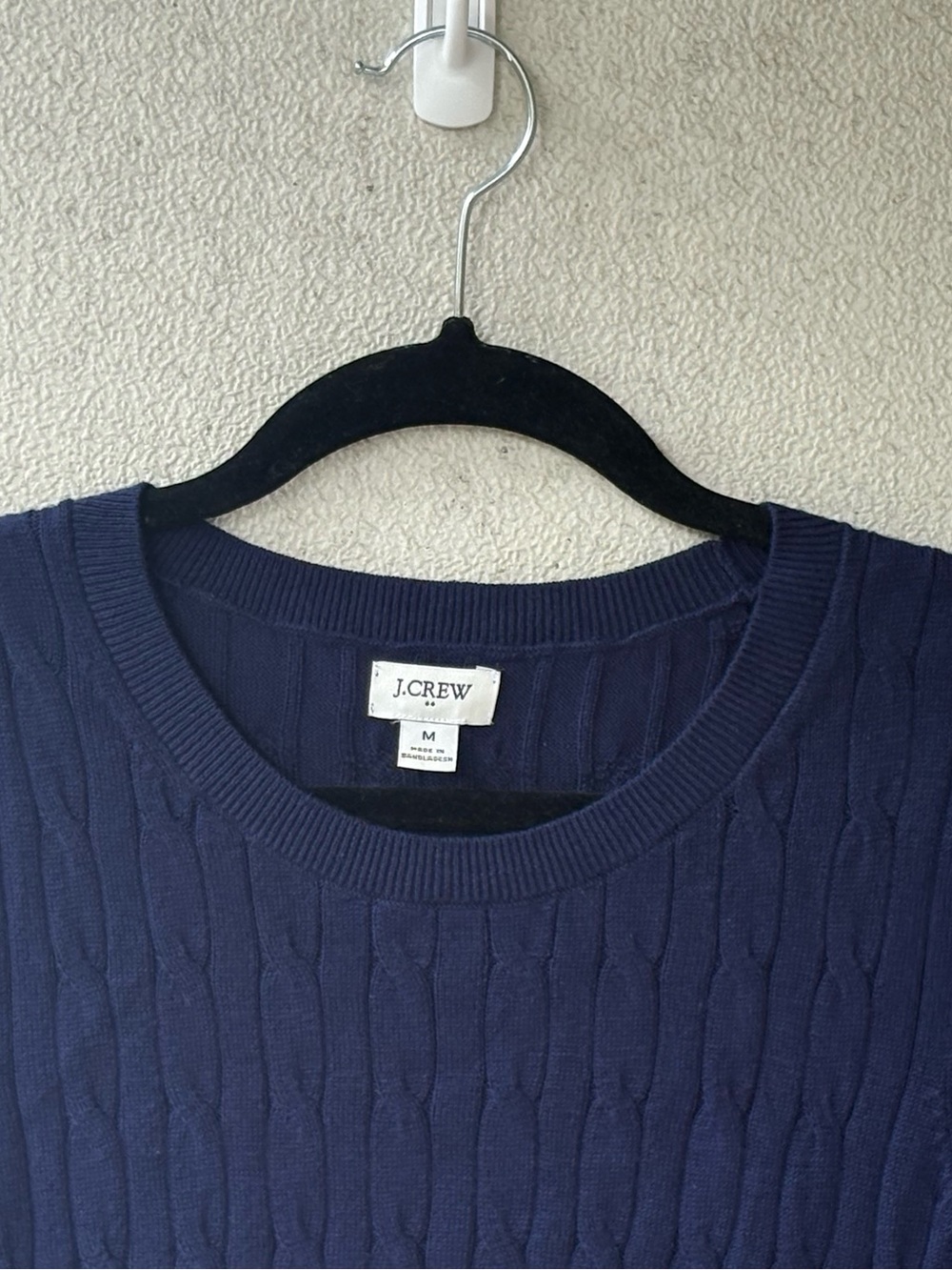J.Crew Navy Cable Knit Cotton Sweater Vest M Preppy Academia. - Picture 10 of 11